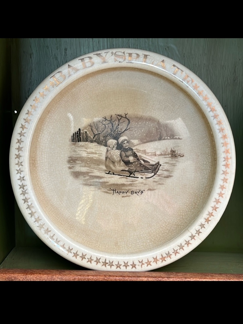 Antique Baby Plate Harper Pottery Co Semi Porcelain c 1890-1910 bowl